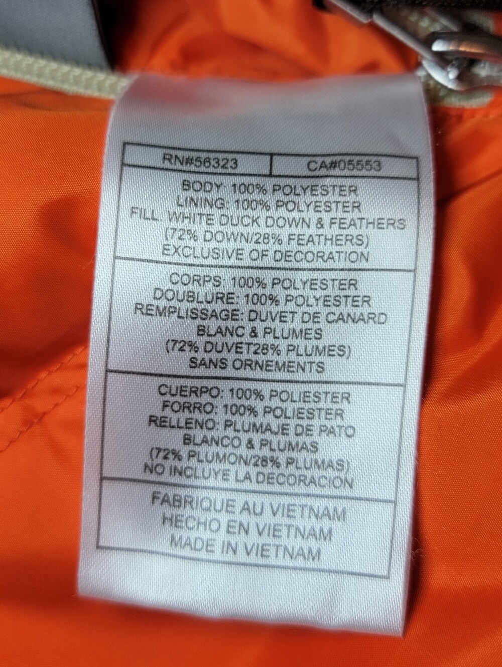 Vintage Nike Bright Orange/Cream Quilted Down Puffer Vest Reversible Size M - Picture 14 of 15